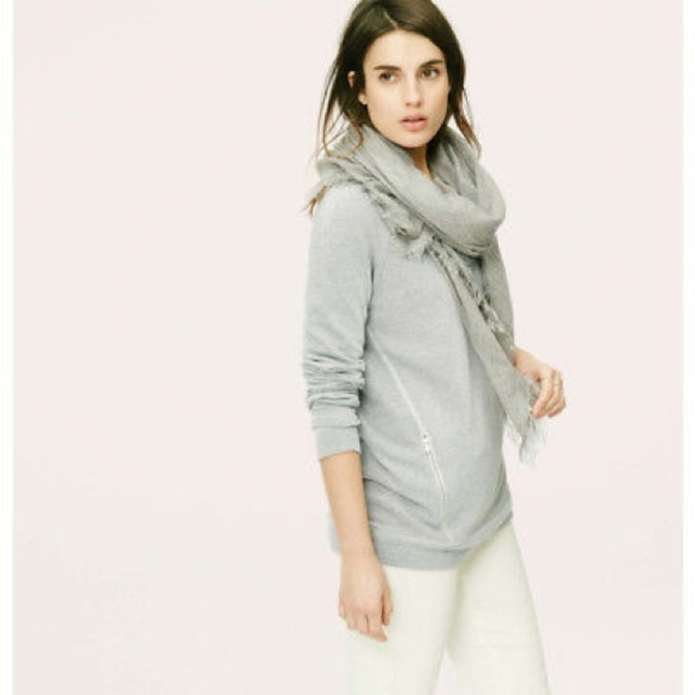LOU & GREY diagonal striped zip tunic sweatshirt tunic S